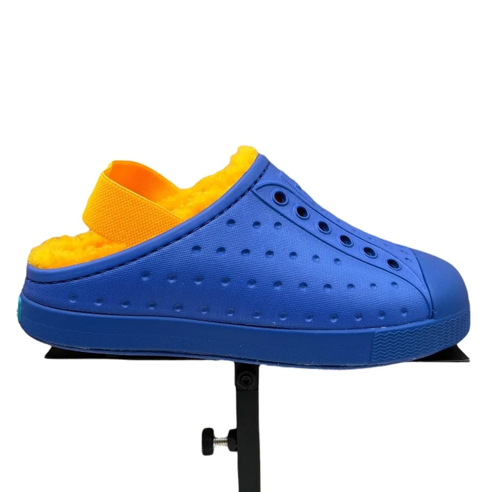 Native Jefferson Toddler Boys Slip-On Cozy Clogs Size 10 Blue-Yellow Warm‎ Shoes